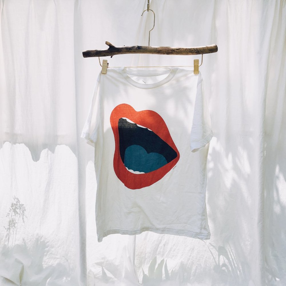 Saturdays New York mouth white t-shirt
